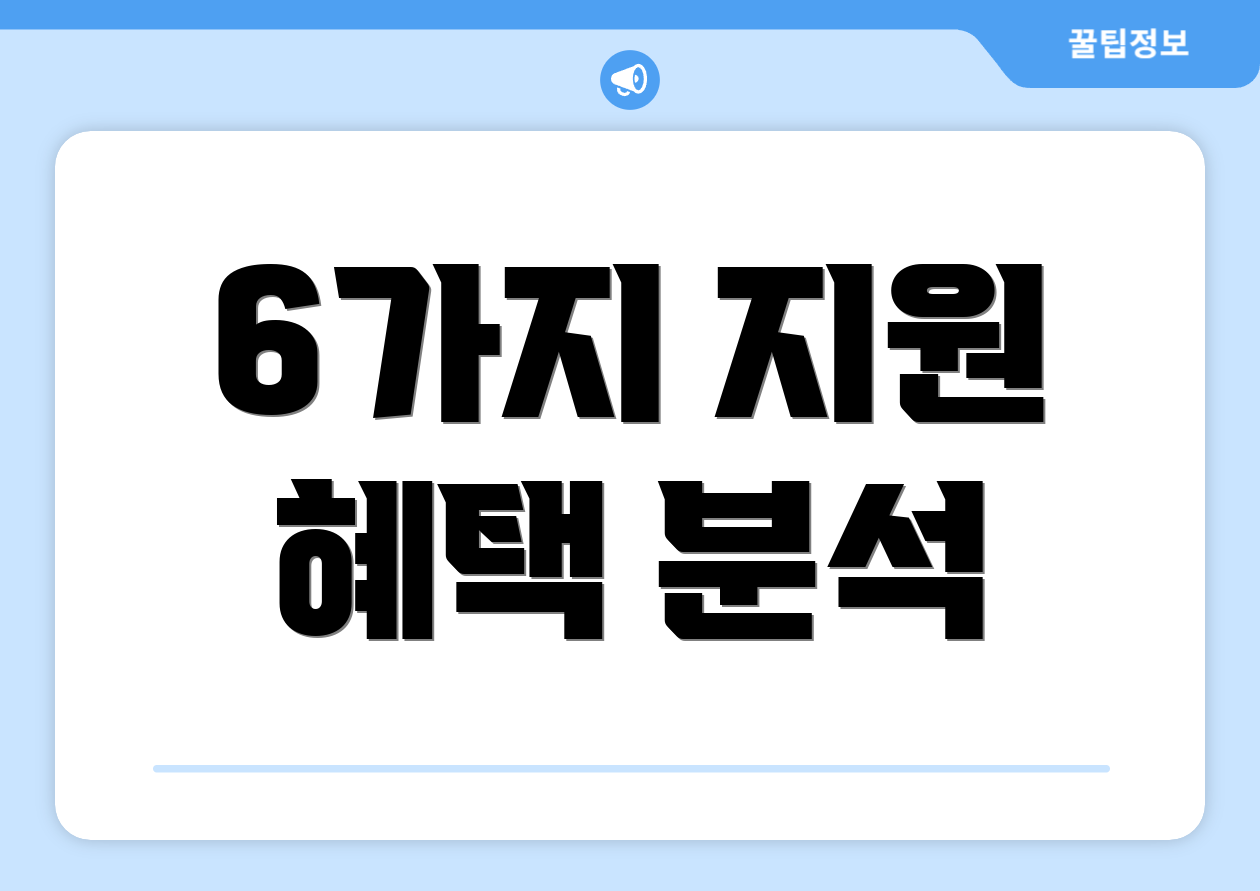 6가지 지원 혜택 분석