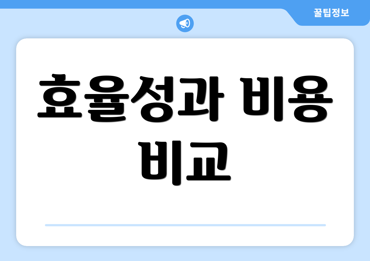 효율성과 비용 비교