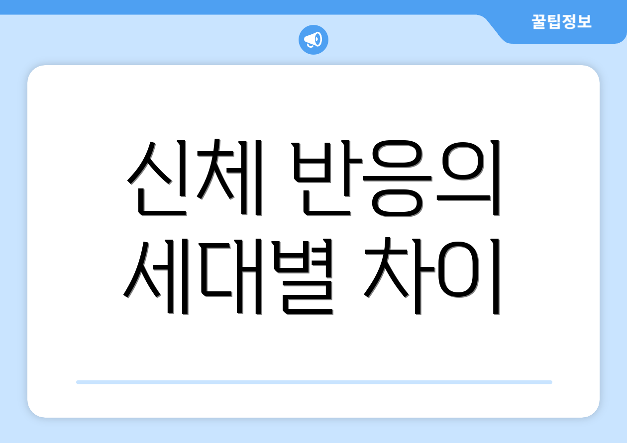 신체 반응의 세대별 차이