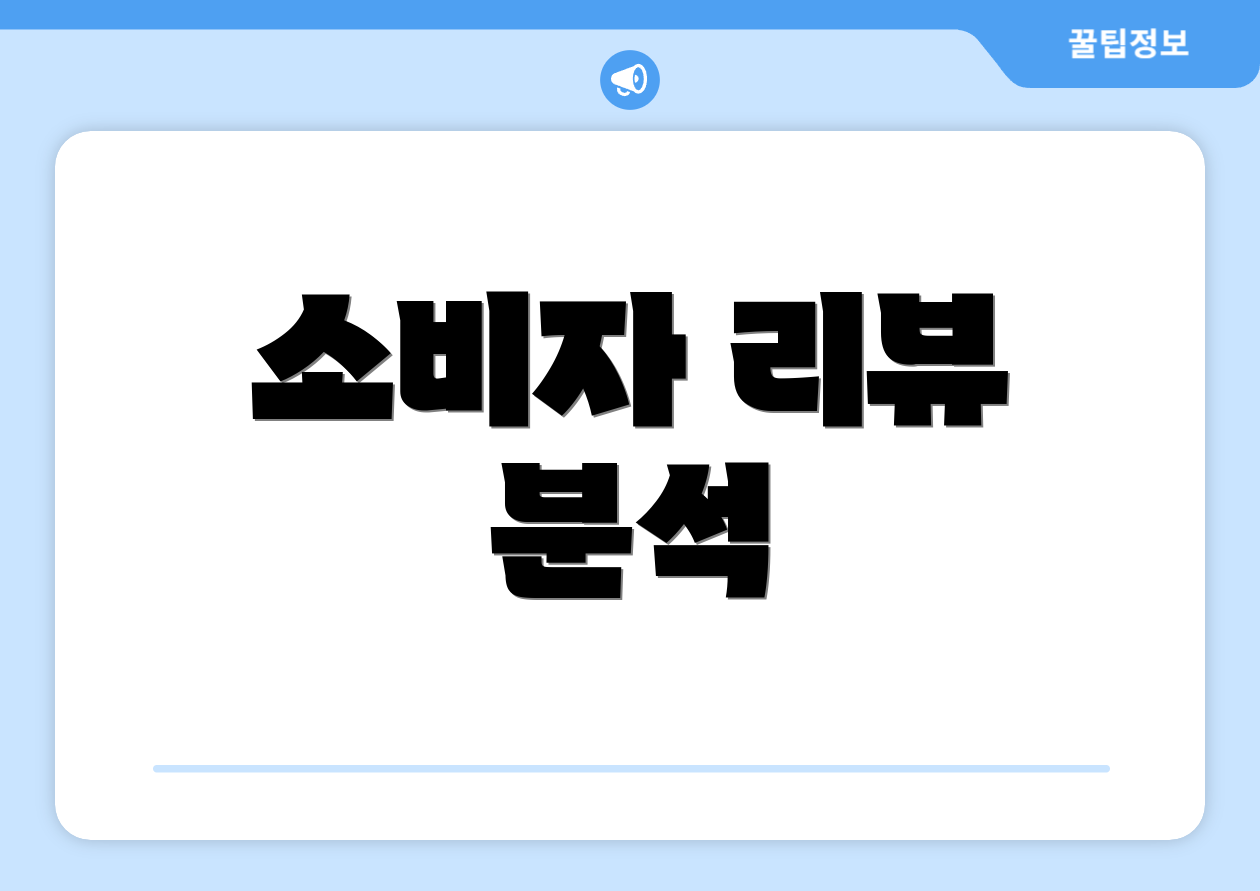 소비자 리뷰 분석