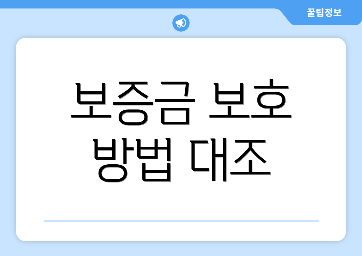 보증금 보호 방법 대조