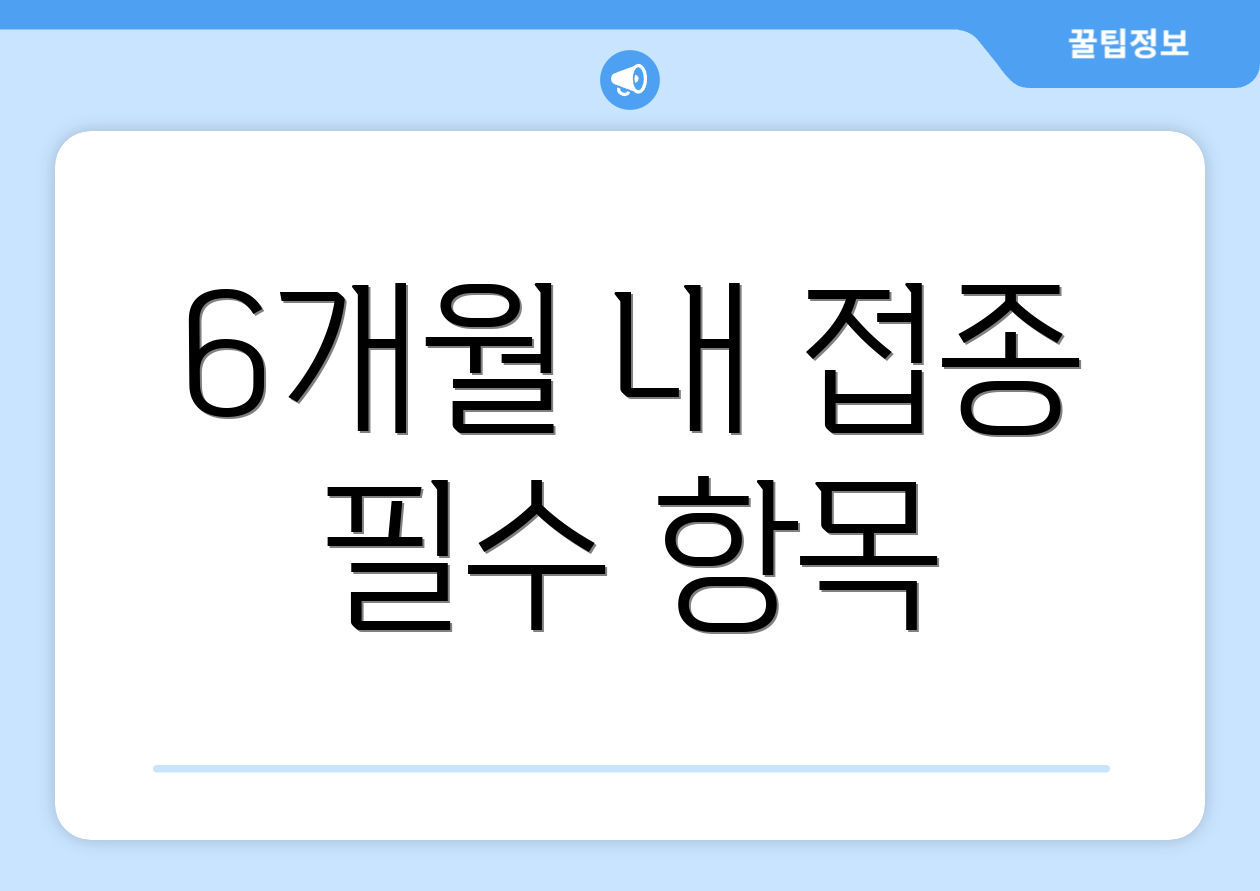 6개월 내 접종 필수 항목