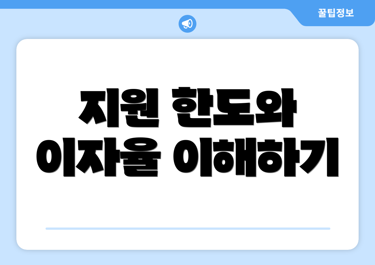 지원 한도와 이자율 이해하기