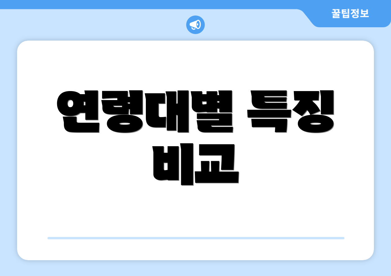 연령대별 특징 비교