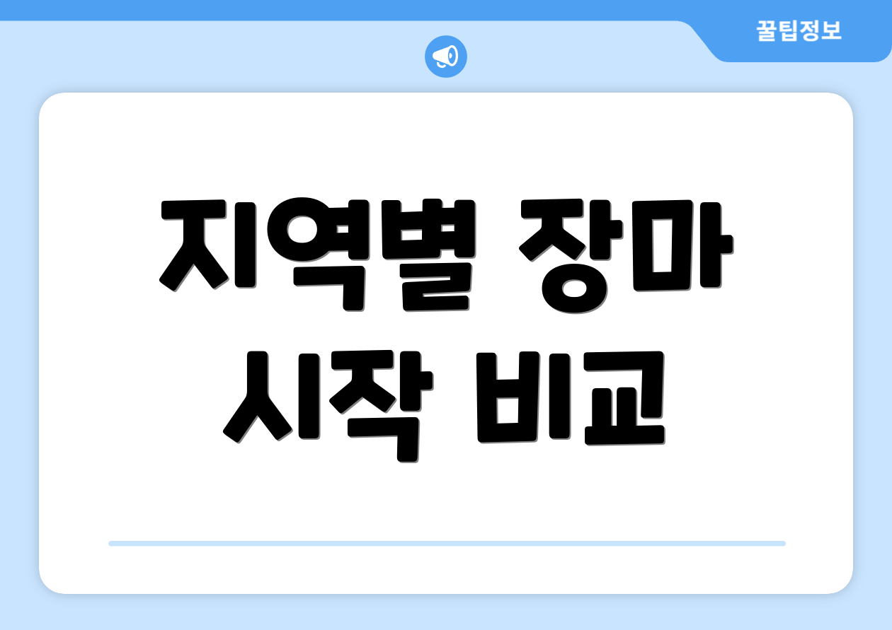 지역별 장마 시작 비교