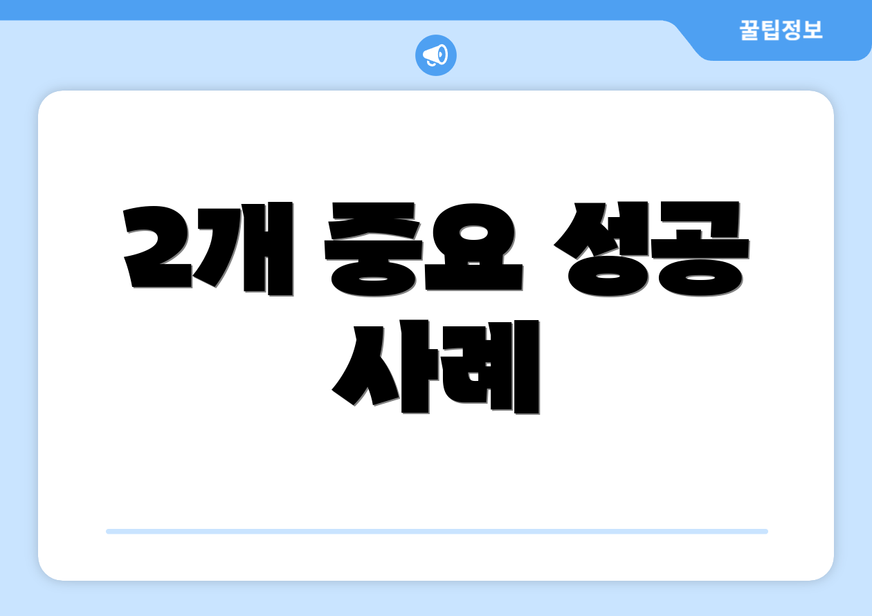 2개 중요 성공 사례