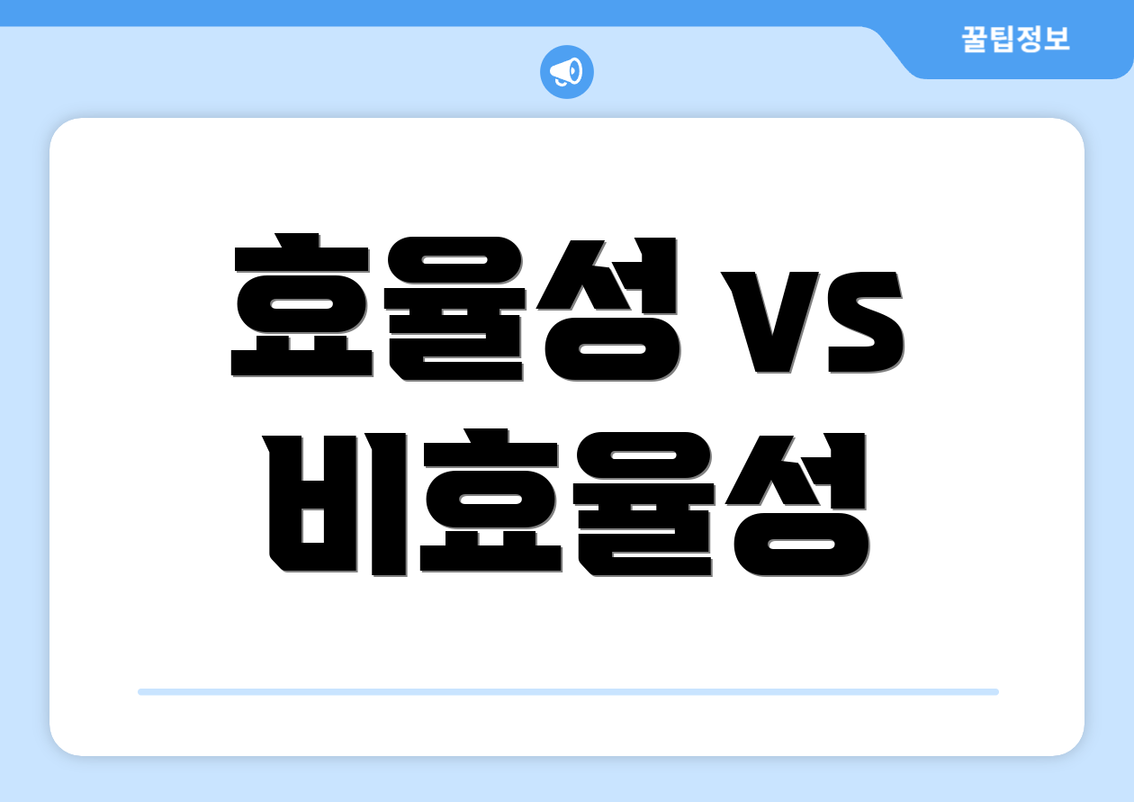 효율성 vs 비효율성