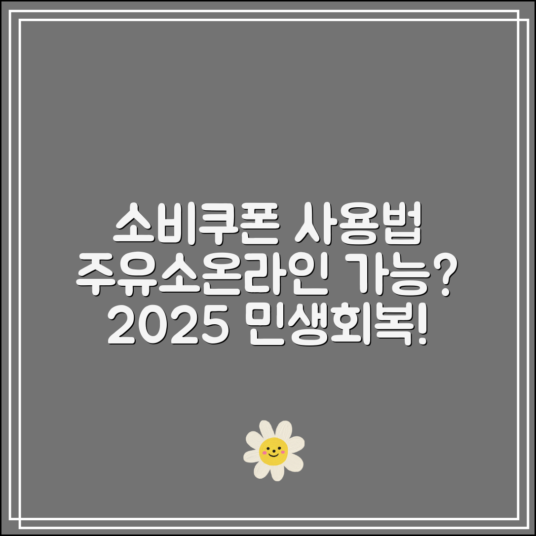 2025 민생회복 소비쿠폰 사용법｜주유소·온라인 사용 가능할까?