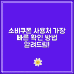 소비쿠폰 사용처 확인 사이트｜가장 빠르게 확인하는 방법