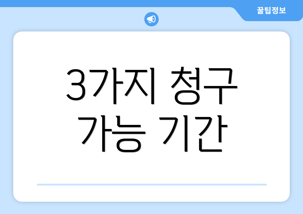 3가지 청구 가능 기간