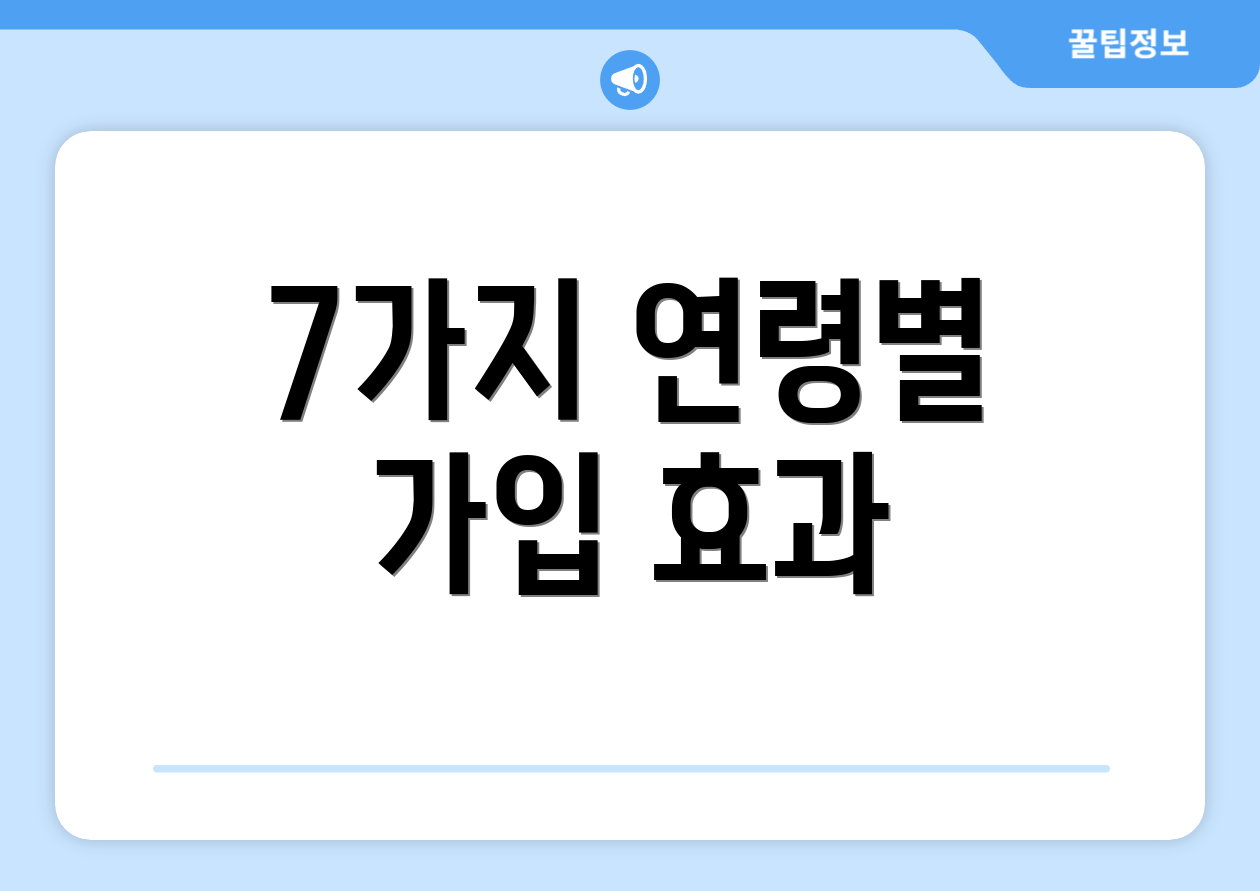 7가지 연령별 가입 효과