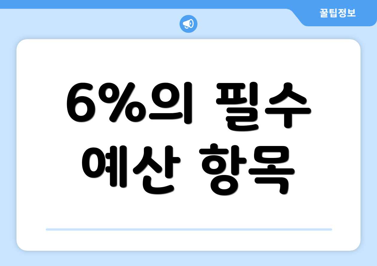 6%의 필수 예산 항목