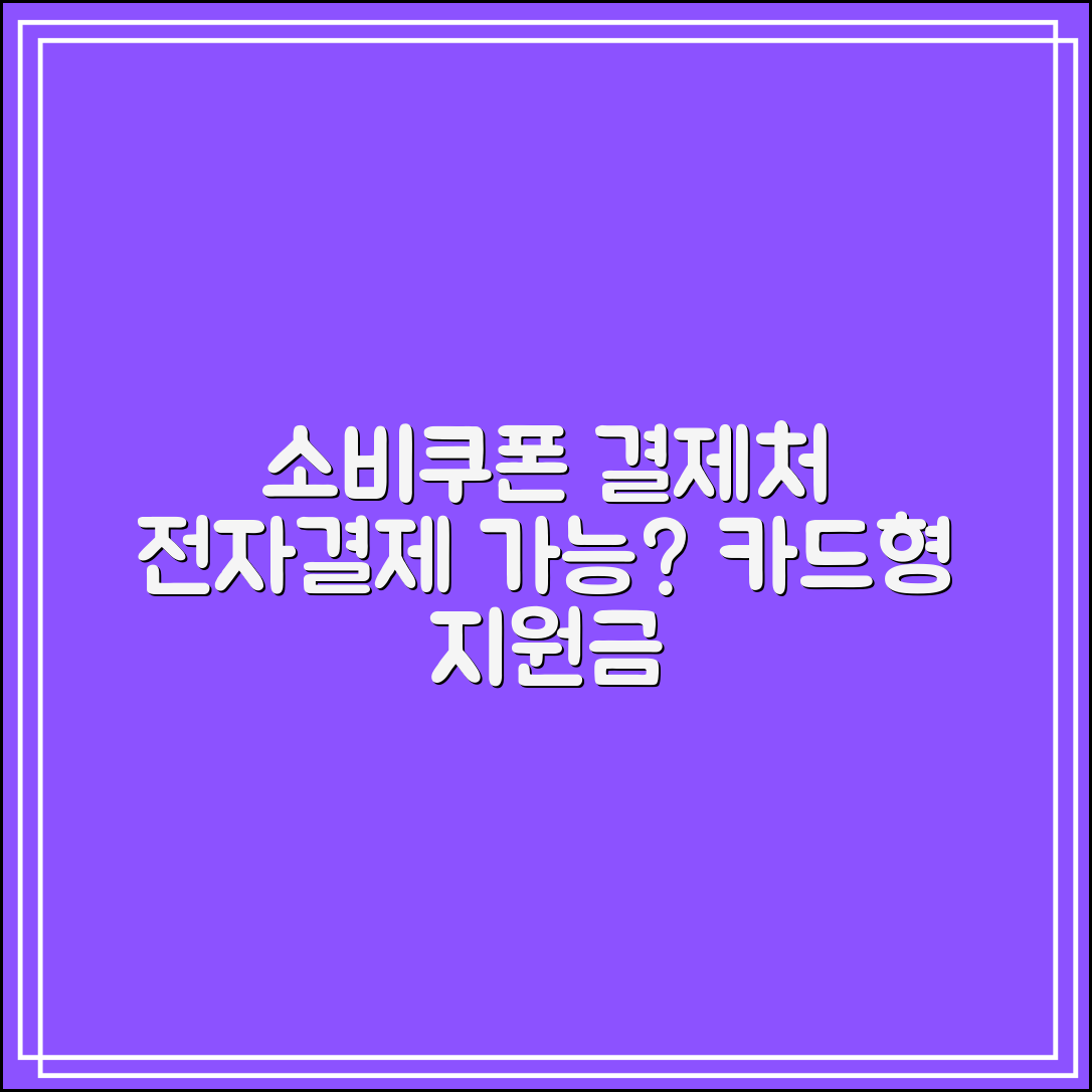 소비쿠폰 사용처 전자결제 가능?｜카드형 지원금 기준