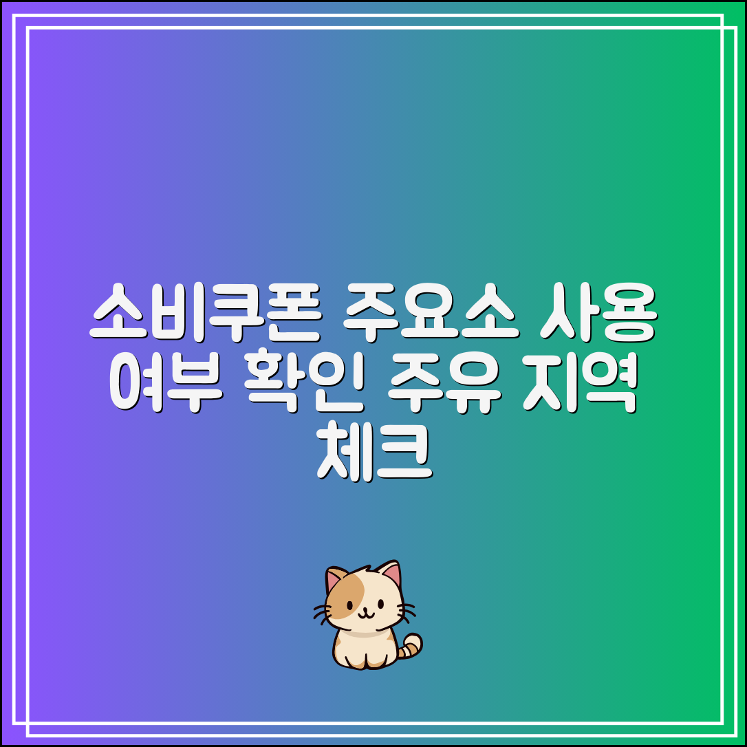 소비쿠폰 사용처 주요소 사용 여부|주유 가능한 지역 확인