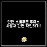 인천 소비쿠폰 주유소 사용처｜검색 없이 바로 확인하기