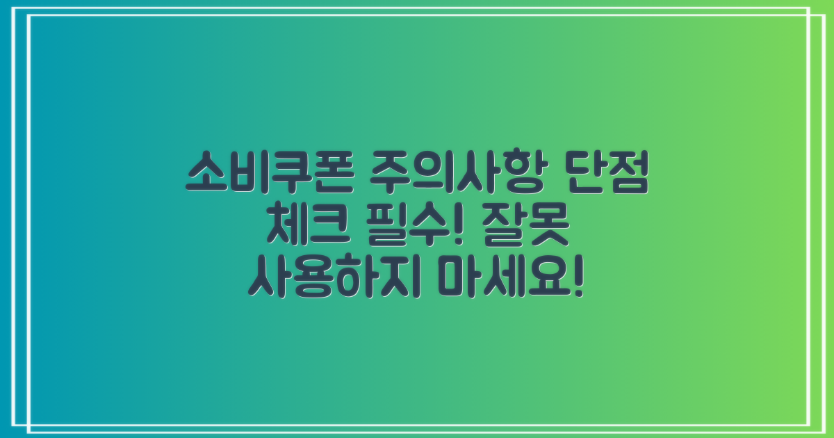 단점: 소비쿠폰 사용 시 유의 사항