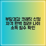 부담경감 크레딧 신청자격 정리｜나이, 소득, 조건은?