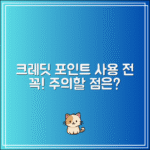 부담경감 크레딧 포인트 사용 전 주의할 점