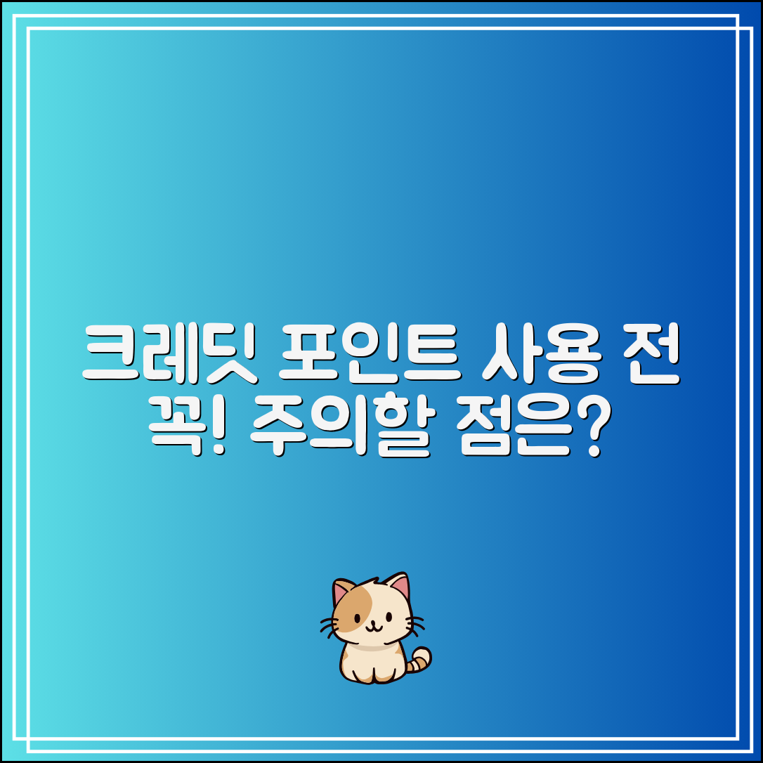 부담경감 크레딧 포인트 사용 전 주의할 점
