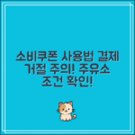 소비쿠폰 주유소 사용 가능 조건｜모르면 결제 거절 당할 수도