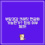 부담경감 크레딧 현금화 가능한가요? 합법 여부 확인